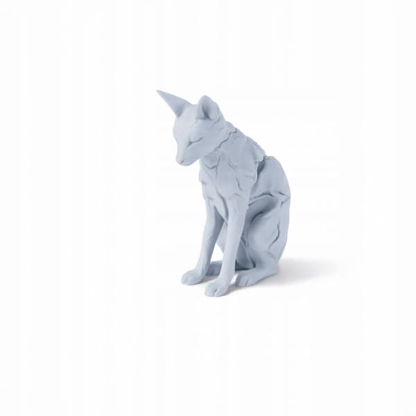 DECORATIVE FIGURINE OF A SITTING CAT – ABSTRACT, MULTICOLOURED