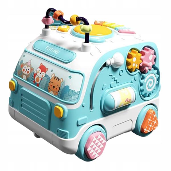 Electronic Musical Bus W/ Light Interactive Toys 2 Modes Musical Blue