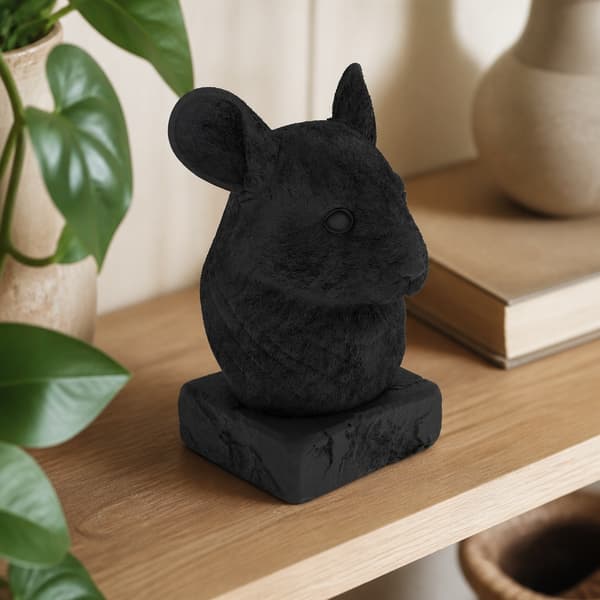 CHINCHILLA BUST FIGURINE ON A BASE – DECORATIVE, MULTICOLOURED