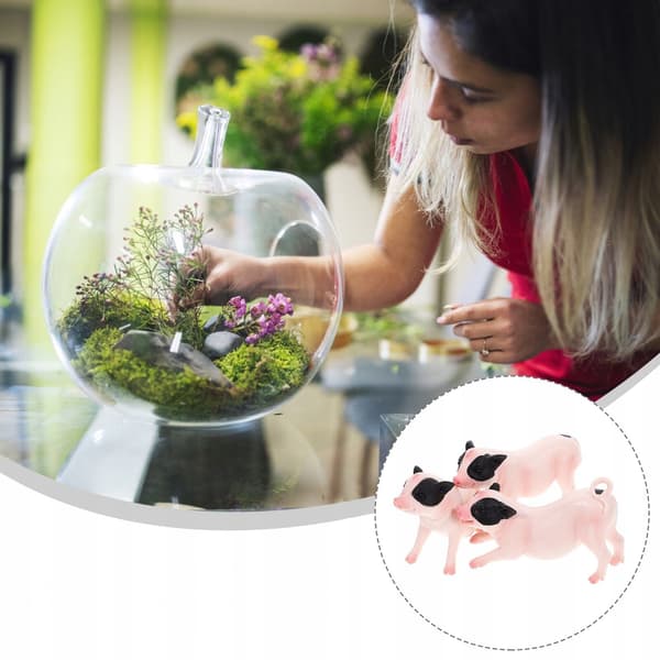 3 PVC PIG FIGURINES – REALISTIC DECORATIONS
