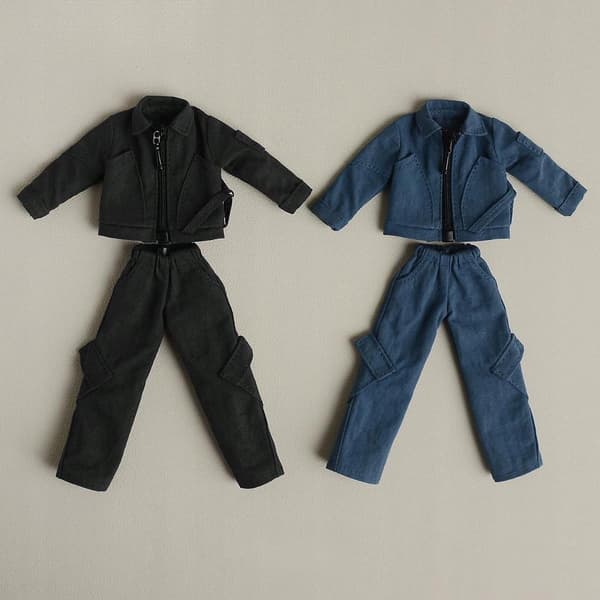 1/12 scale figure clothing Cosplay costume accessory Grey and blue coat