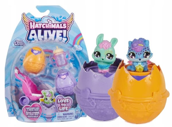 HATCHIMALS ALIVE set: 2 figures + pet trolley, accessories