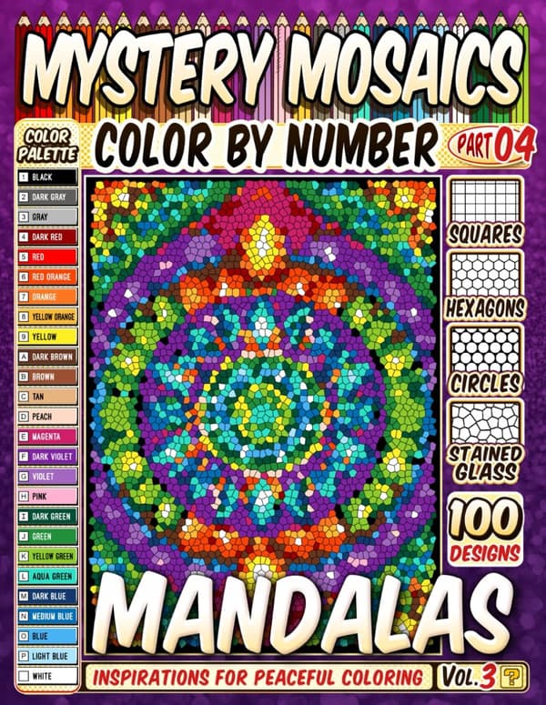 Pixel, Pipo 100 Mandalas Quest Patterns – Mystery Mosaic Colour-by-Number –