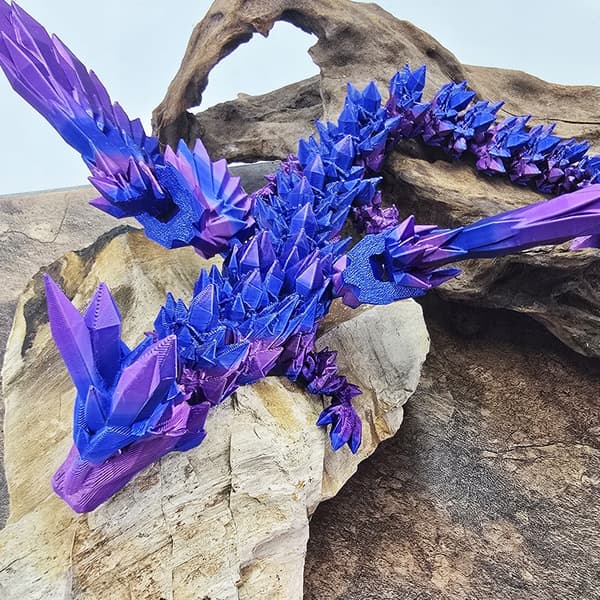 Toy: Rainbow DRAGON 3D-Printed FIRE Figurine, 35cm