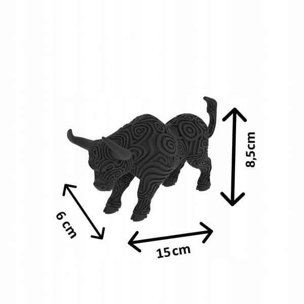 DECORATIVE BULL FIGURINE WITH A SPIRAL PATTERN FOR INTERIORS – AVAILABLE IN MANY COLOURS