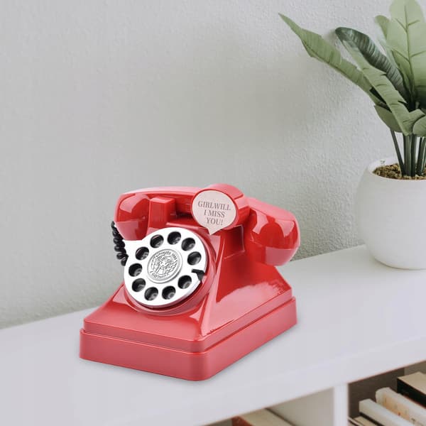 Retro Telephone Piggy Bank – red