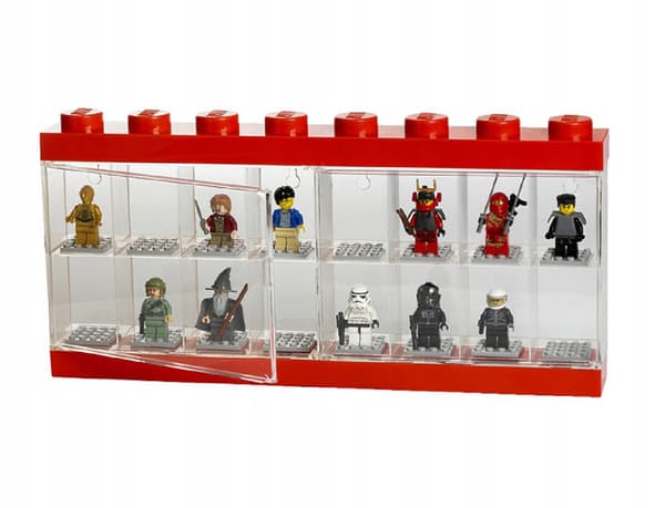 Red display case for 16 LEGO minifigures, Red 406600, Gift