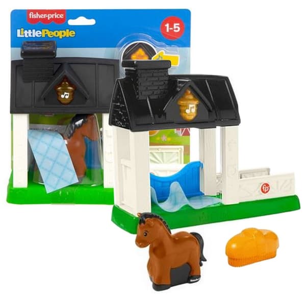 FISHER PRICE LITTLE PEOPLE STABLE set with a pony