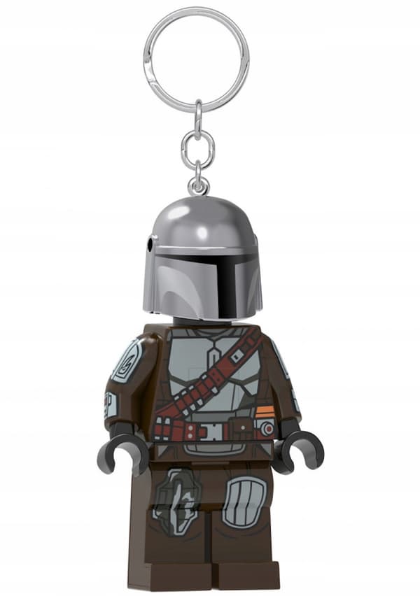LEGO STAR WARS KEYRING FLASHLIGHT MANDALORIAN FIGURINE KEYRING + BAG