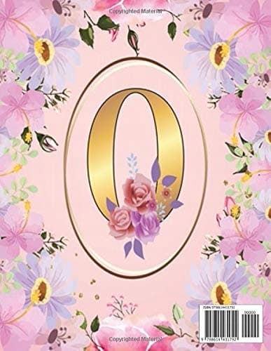 A: 8.5 x 11 / 120 beautiful lined pages / Monogram initial O notebook / Jo