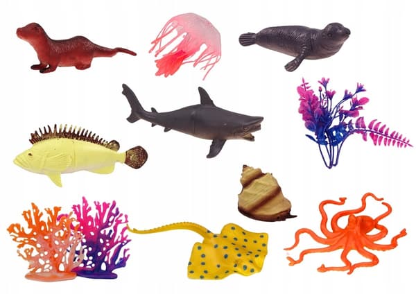 Egg with Sea Creature and Plant Figures – Octopus, 26-piece set