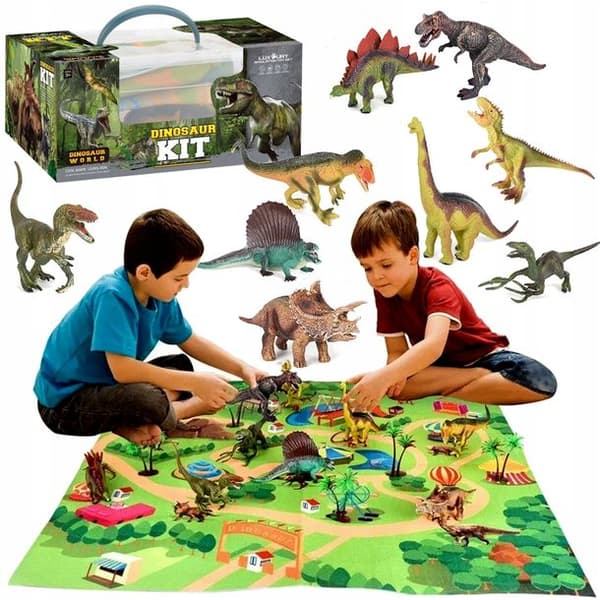 LARGE DINOSAUR FIGURES – trunk + mat – Dino Park Dinosaur figure set