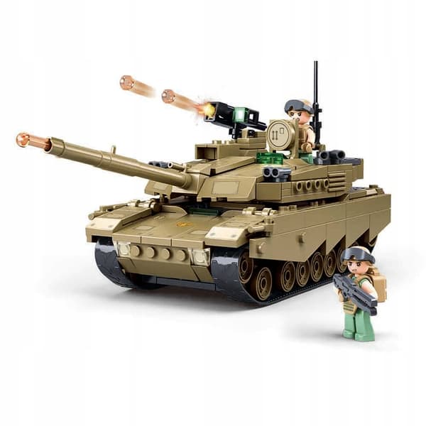 M1A2 ABRAMS TANK BUILDING SET – US ARMY WAR 3 FIGURES + LEGO WEAPONS
