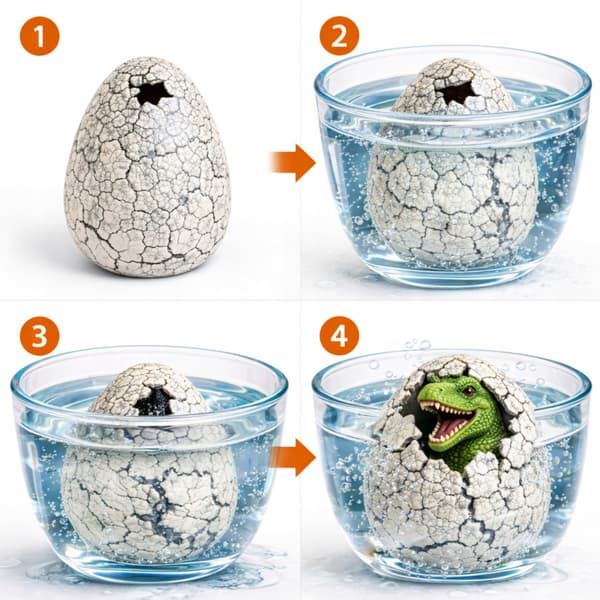 DINOSAUR EGG, HATCHING DINOSAUR, GROWING IN WATER, LARGE XXL, 3+