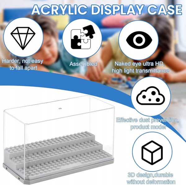 TRANSPARENT DISPLAY CASE FOR COLLECTOR’S FIGURINES – ELEGANT, THREE-TIERED