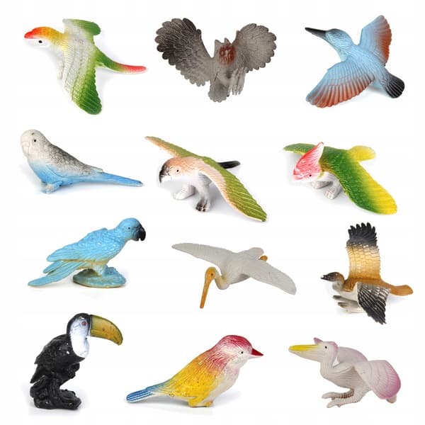 12 small plastic frog figurines – Decorative display – Children’s toy – Multicoloured