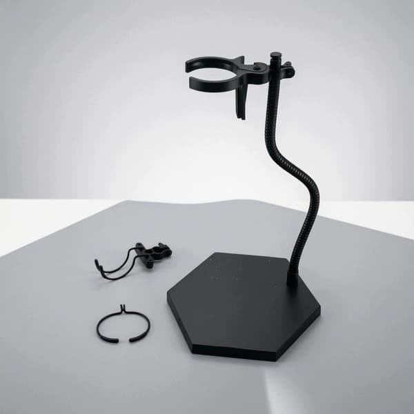 Action figure display stand with a hexagonal base