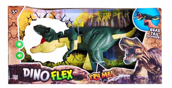 Dino Flex interactive dinosaur – roars and lights up, battery-operated
