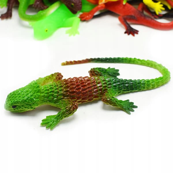6x REALISTIC STRETCHY RUBBER LIZARD SQUASHY TOY – PRANK GIFT