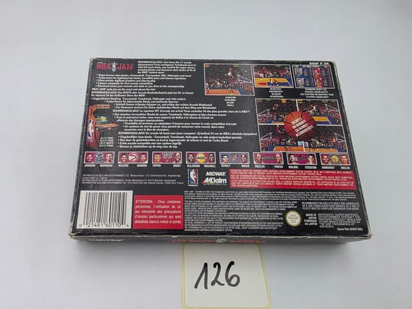 NINTENDO SNES NBA JAM PAL VERSION ORIGINAL CARDBOARD BOX