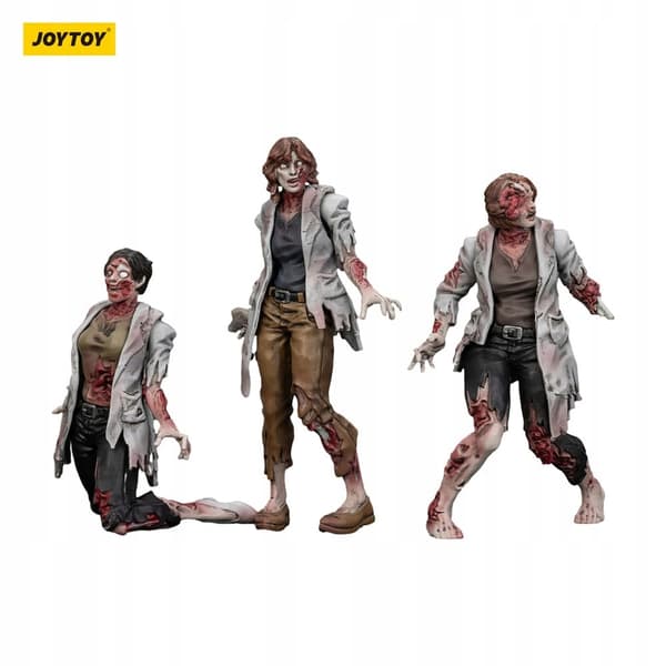 Zombie Dark Source Action Figures 3-Pack Scientists (Female) 8 cm