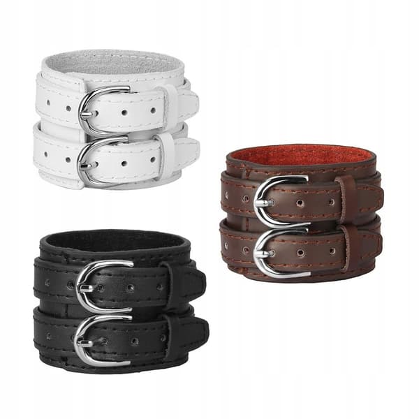 Vintage Men's Bangle Bracelet Double-wrap PU Leather Coffee