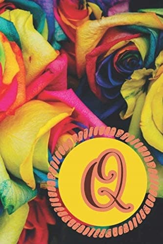 Q Initial Monogram Journal Notebook for Women: Personalised, Customised ‘Rain’