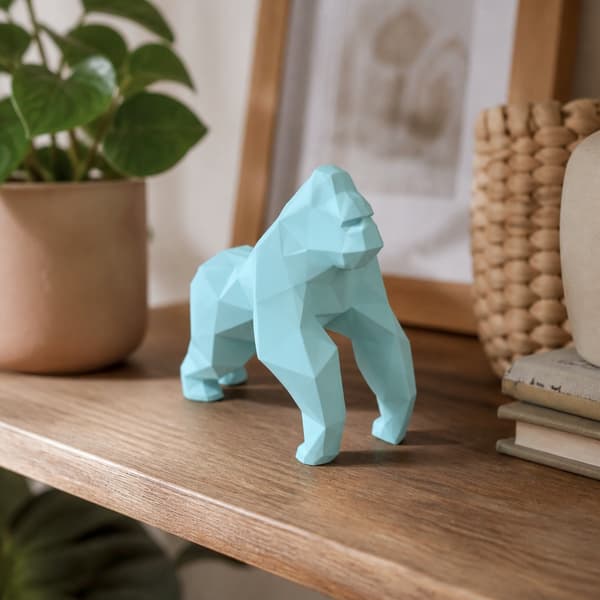 LOW-POLY GORILLA FIGURINE – DECORATIVE SCULPTURE FOR THE HOME – MANY COLOURS
