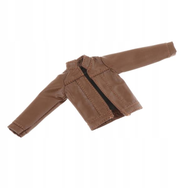 Mini Faux Leather Biker Shacket, Open Front, Long Sleeve, coffee