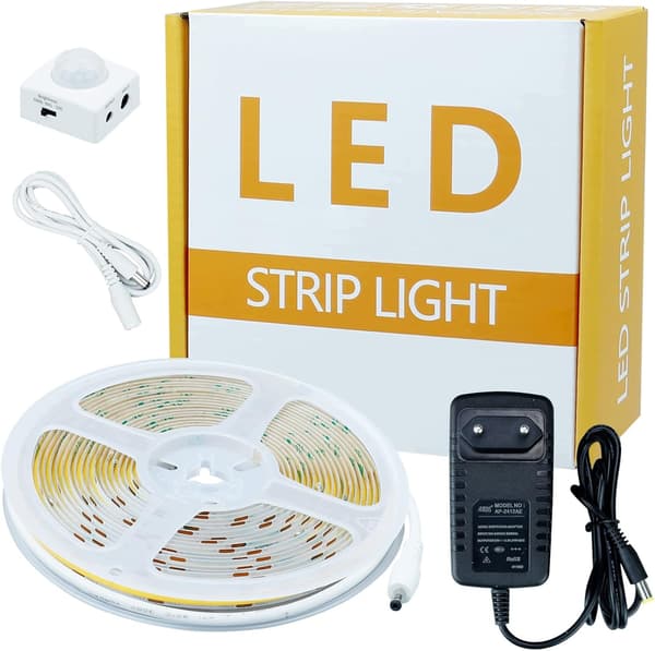 5M COB LED STRIP 12V COOL WHITE 6000K MOTION SENSOR IP20 3 MODES