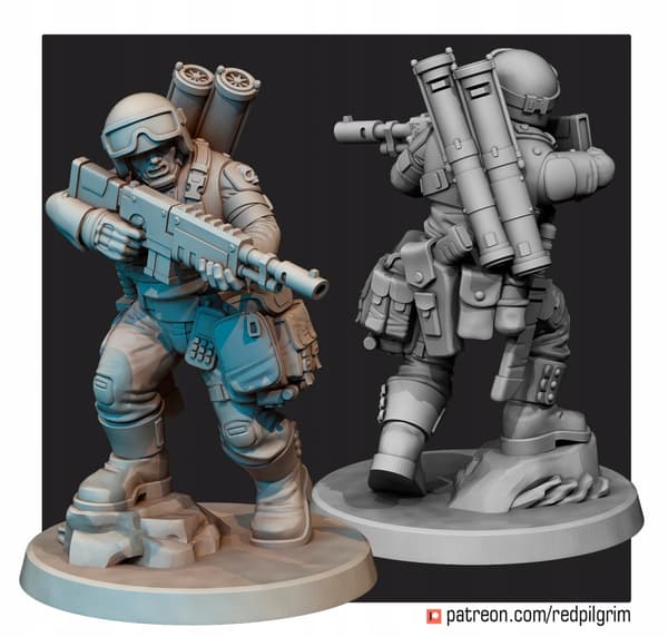 Assault Team x5 Red Pilgrim Miniatures 28 mm