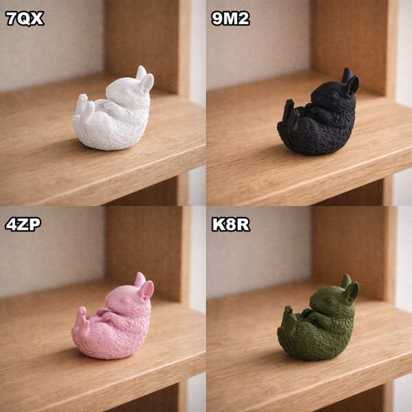 DECORATIVE FIGURINE: LYING RABBIT WITH RAISED PAWS – MANY COLOURS