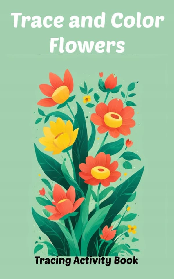 Trace and Colour Flowers: Tracing Activity Book (Trace and Colour Activity Bo