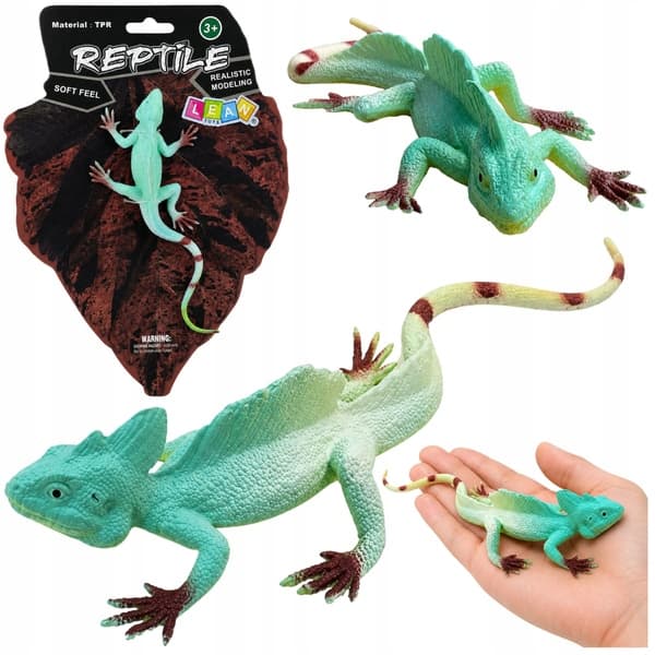 Rubber Stretchy Realistic Bearded Dragon Figurine, 16 cm