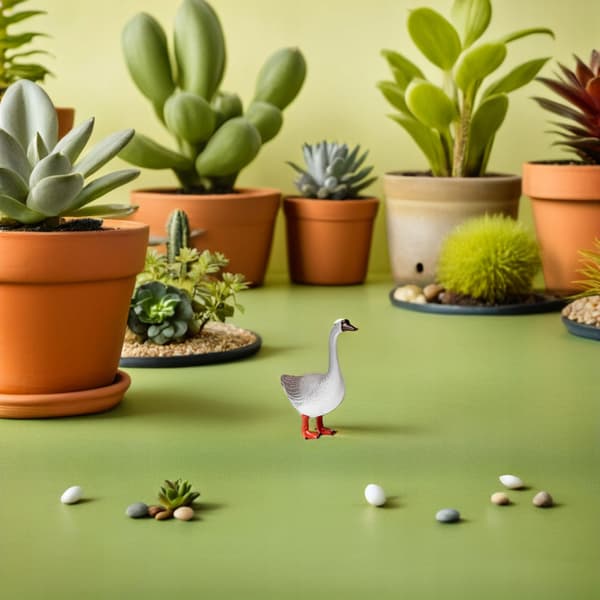 2 DECORATIVE GOOSE FIGURINES FOR YOUR DESK AND PATIO