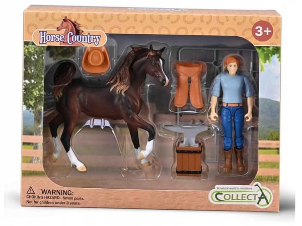 CollectA 84277 – Blacksmith’s tools with a blacksmith and a horse