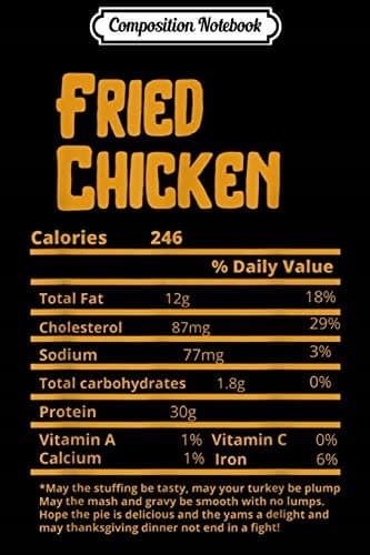 Composition Notebook: Fried Chicken Nutrition Facts – Funny Thanksgiving Chris