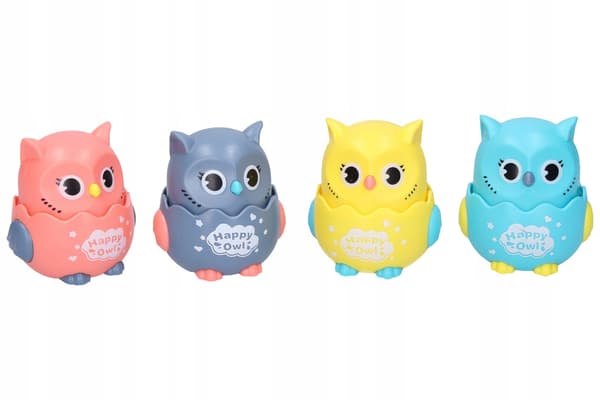 Owl on wheels, 8 cm, set of 16