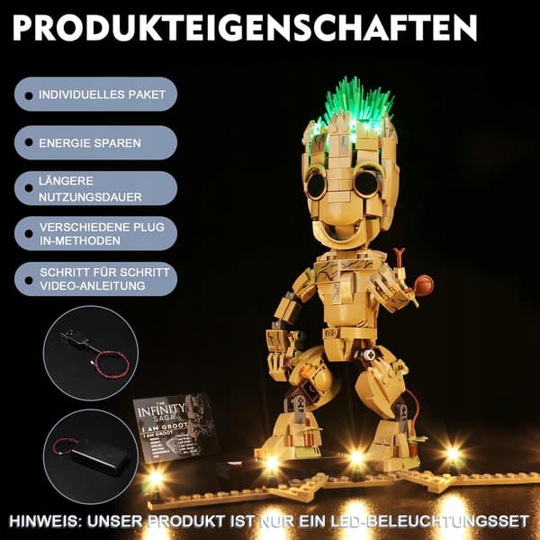 BrickBling LED Lighting Set for Lego 76217 I'm Groot Toy (NO BRICKS)