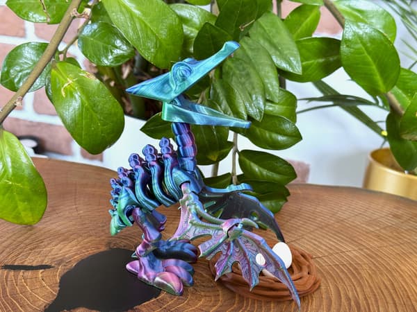 3D Pteranodon Skeleton + Nest with Eggs – a movable, articulated figurine