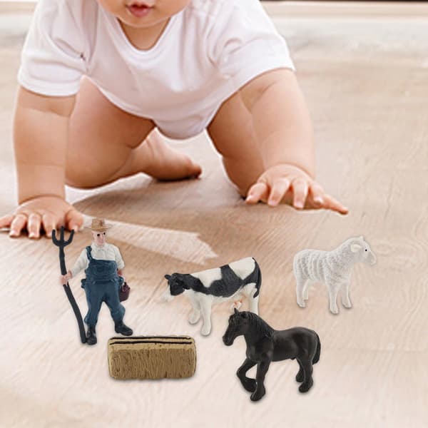 Mini Barn Hay Bales Farm Animal Play Set, 8-piece