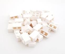 1x2 white Lego brick x 100 pieces 3004