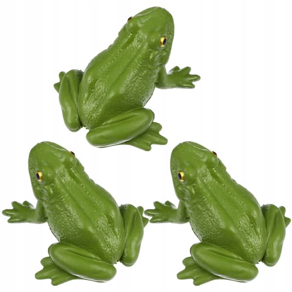 3 DECORATIVE FROG FIGURINES – EDUCATIONAL MODEL FOR THE HOME