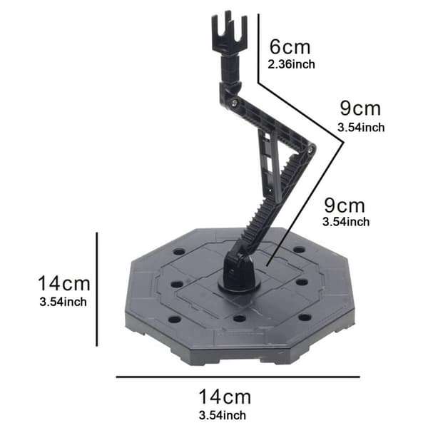 Action figure base: Height- and angle-adjustable display stand for 1/100 Black