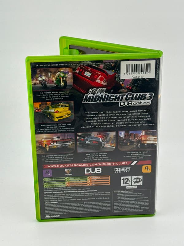MIDNIGHT CLUB 3 DUB EDITION 3XA Xbox boxed version