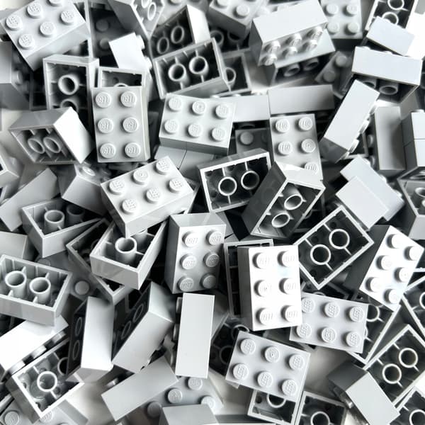 LEGO 2x3 light grey bricks, 100 pieces, 3002, LIGHT BLUISH GRAY LBG