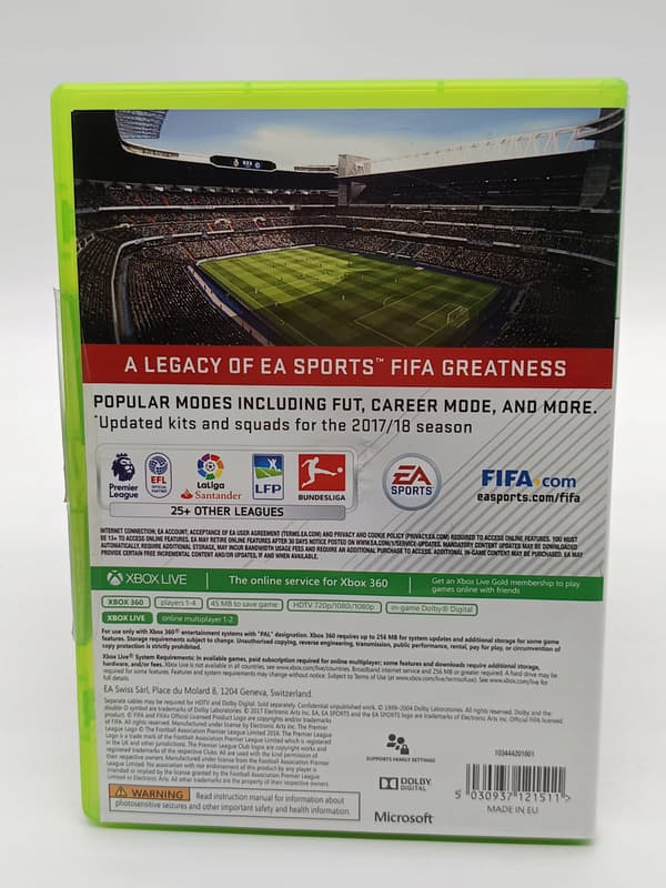 FIFA 18 Xbox 360 boxed version
