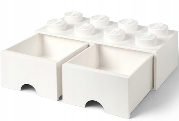 LEGO 8-Drawer Brick Container, 2x4 Brick Sorter Box, White