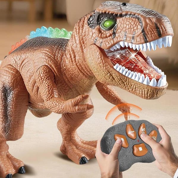 Dinosaur toy Remote-controlled walking dinosaur Electronic toy Creative brown