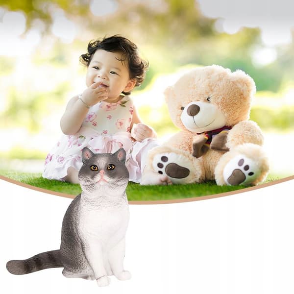 WHITE CAT STATUETTE – TABLE DECORATION: REALISM AND DURABILITY